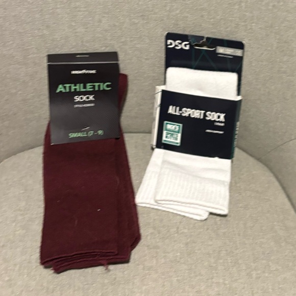 Women's Two Athletic Socks - Maroon  (Small) and White (Medium)  NWT - Picture 14 of 14